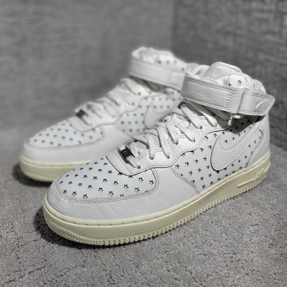 Nike Air Force 1 Mid Cut Out Stars Summit Women's 12 White Leather DV3451-100 - Picture 10 of 13